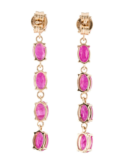 14K 4.00ctw Ruby Drop Earrings