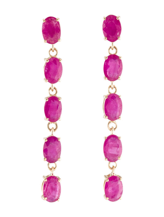 14K 4.00ctw Ruby Drop Earrings