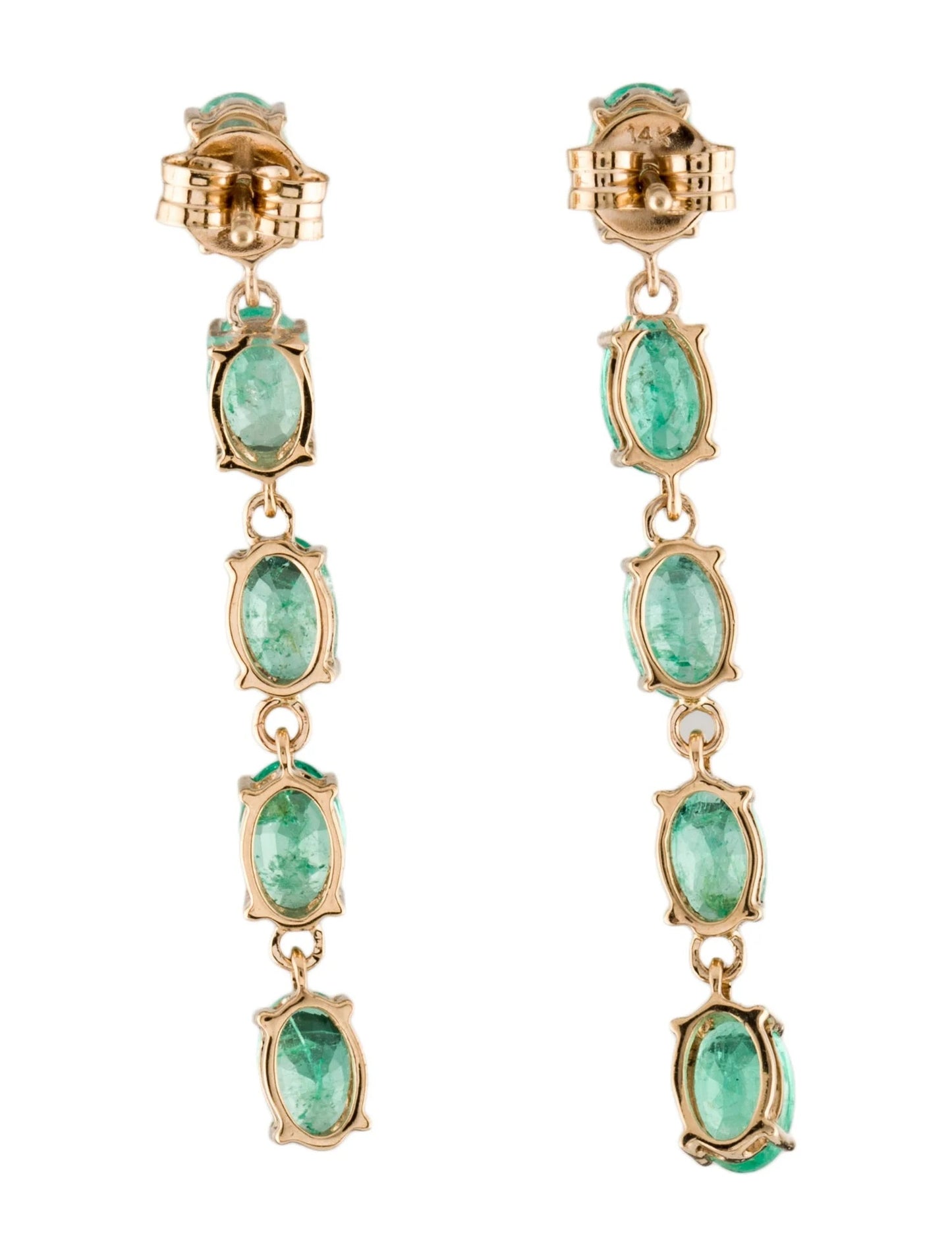 14K 5.08ctw Emerald Drop Earrings