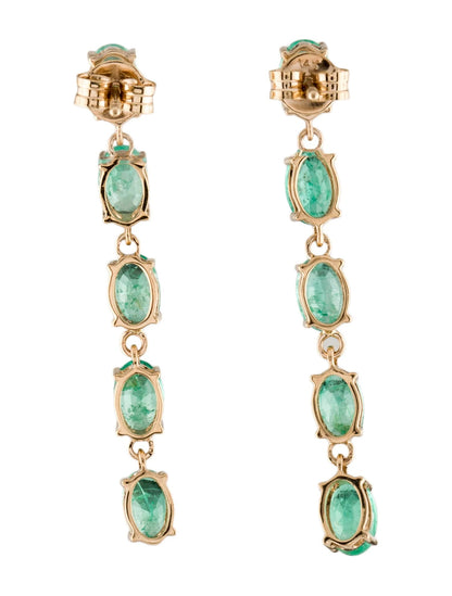 14K 5.08ctw Emerald Drop Earrings