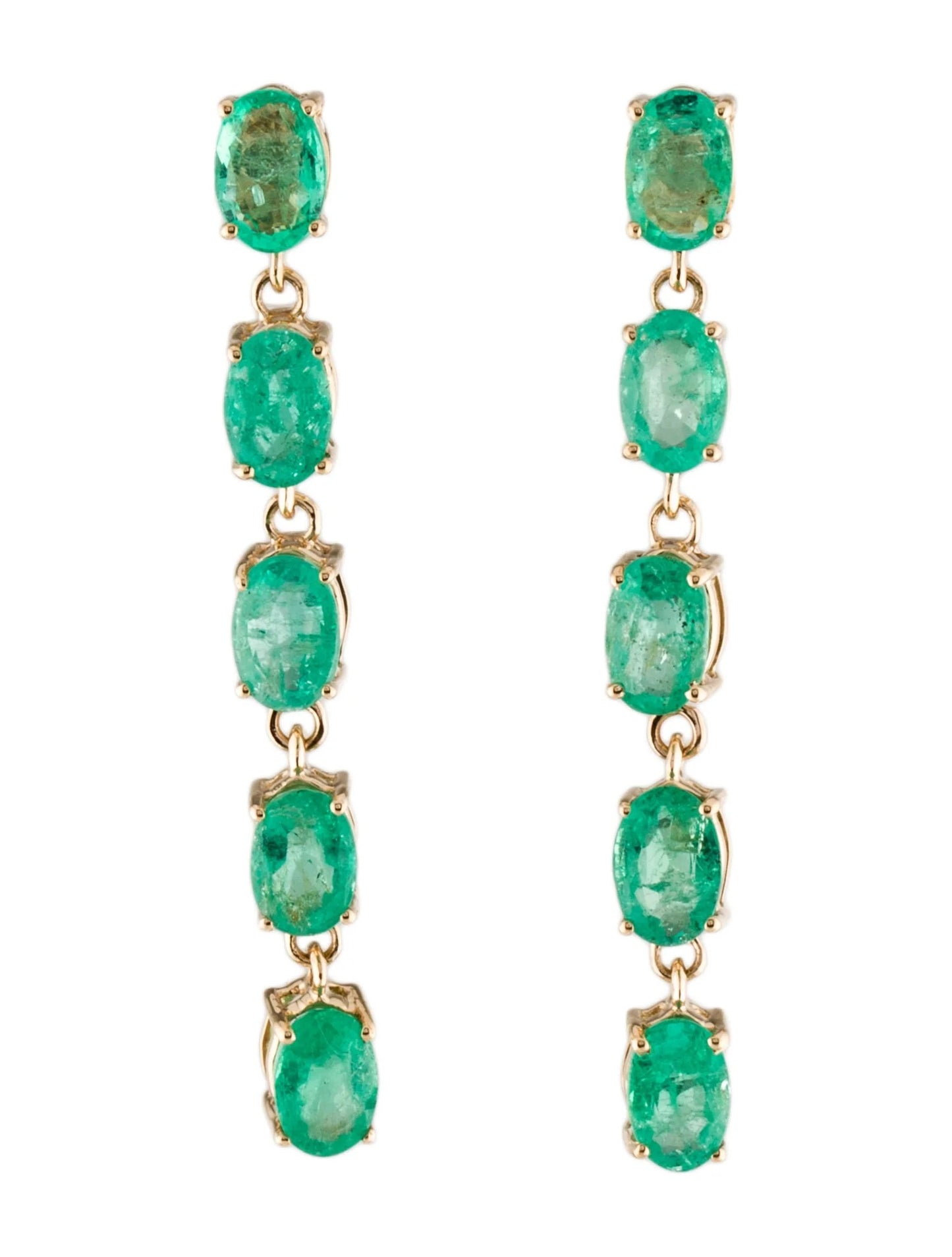 14K 5.08ctw Emerald Drop Earrings
