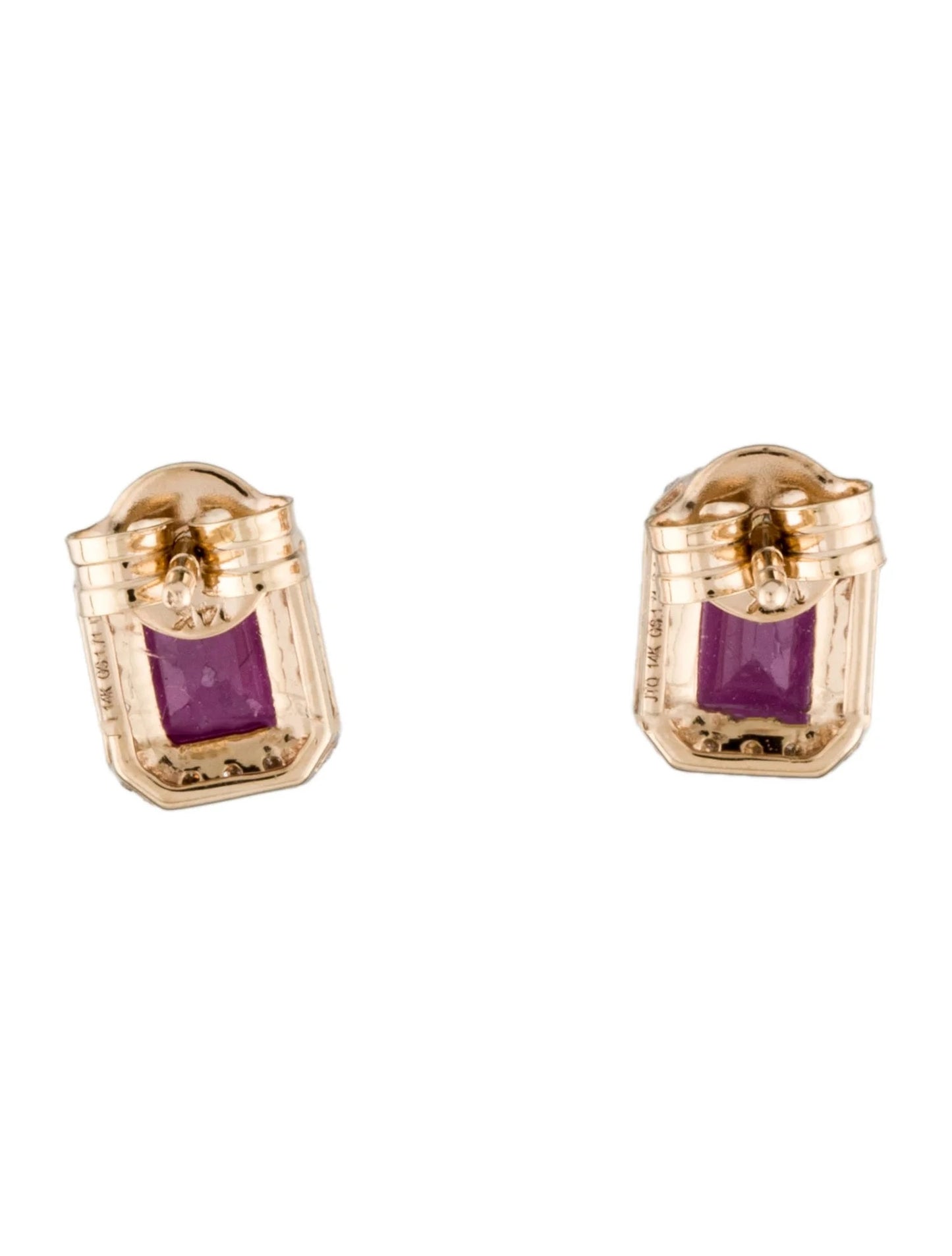 14K 1.71ctw Ruby & Diamond Stud Earrings