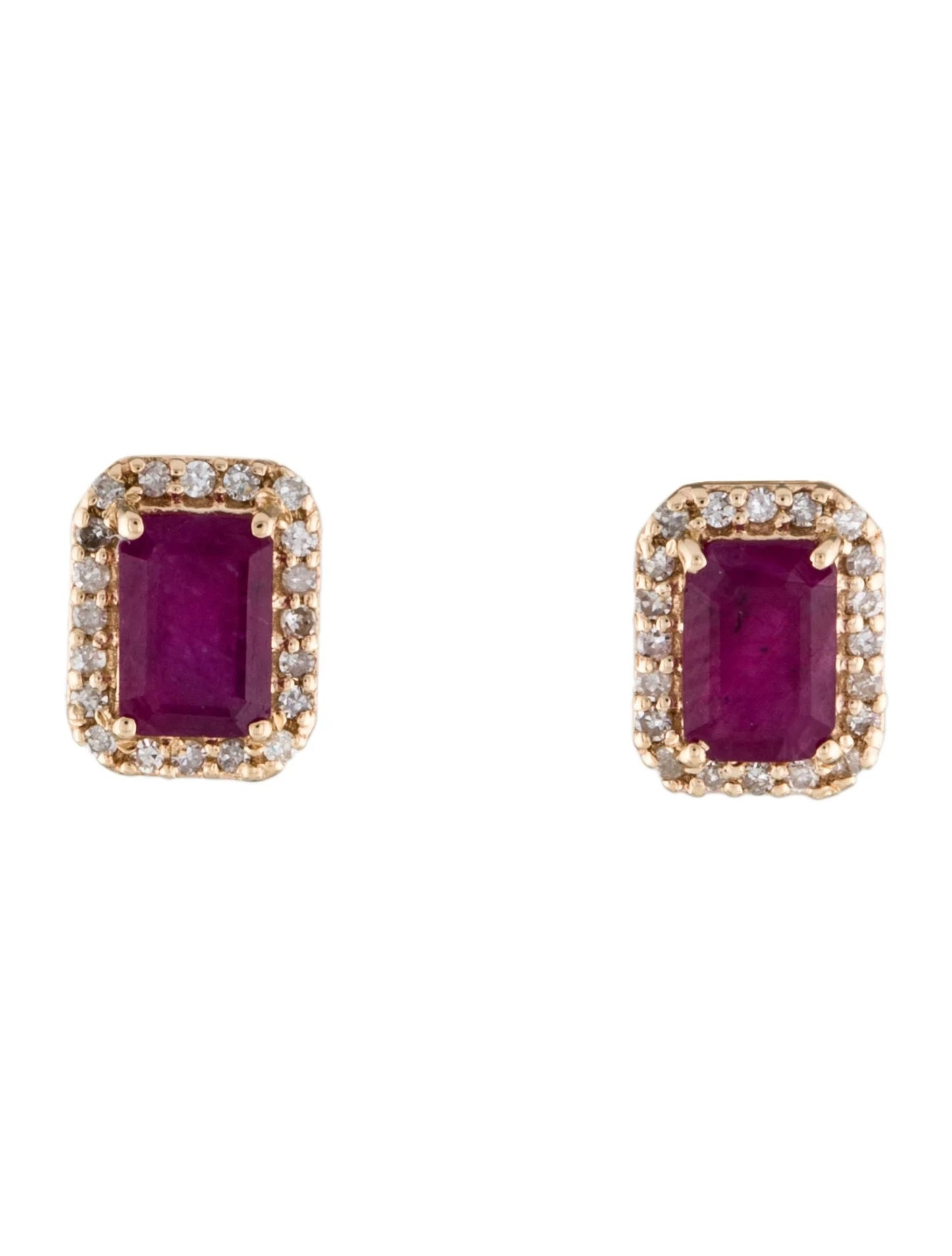 14K 1.63ctw Ruby & Diamond Stud Earrings