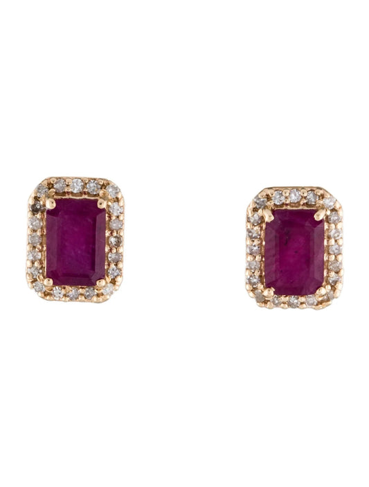14K 1.63ctw Ruby & Diamond Stud Earrings