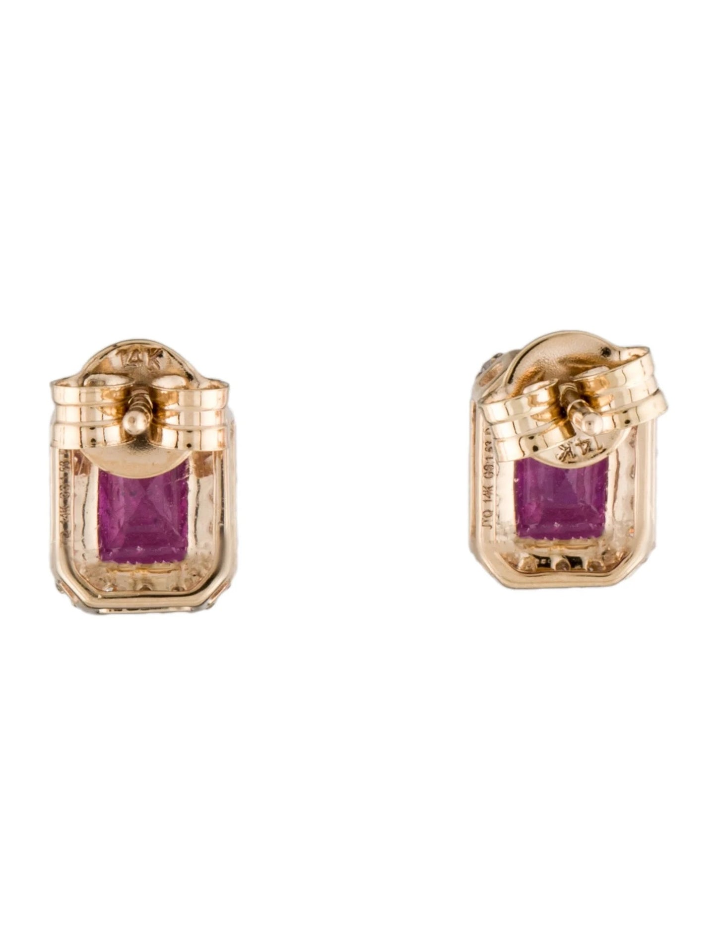 14K 1.63ctw Ruby & Diamond Stud Earrings
