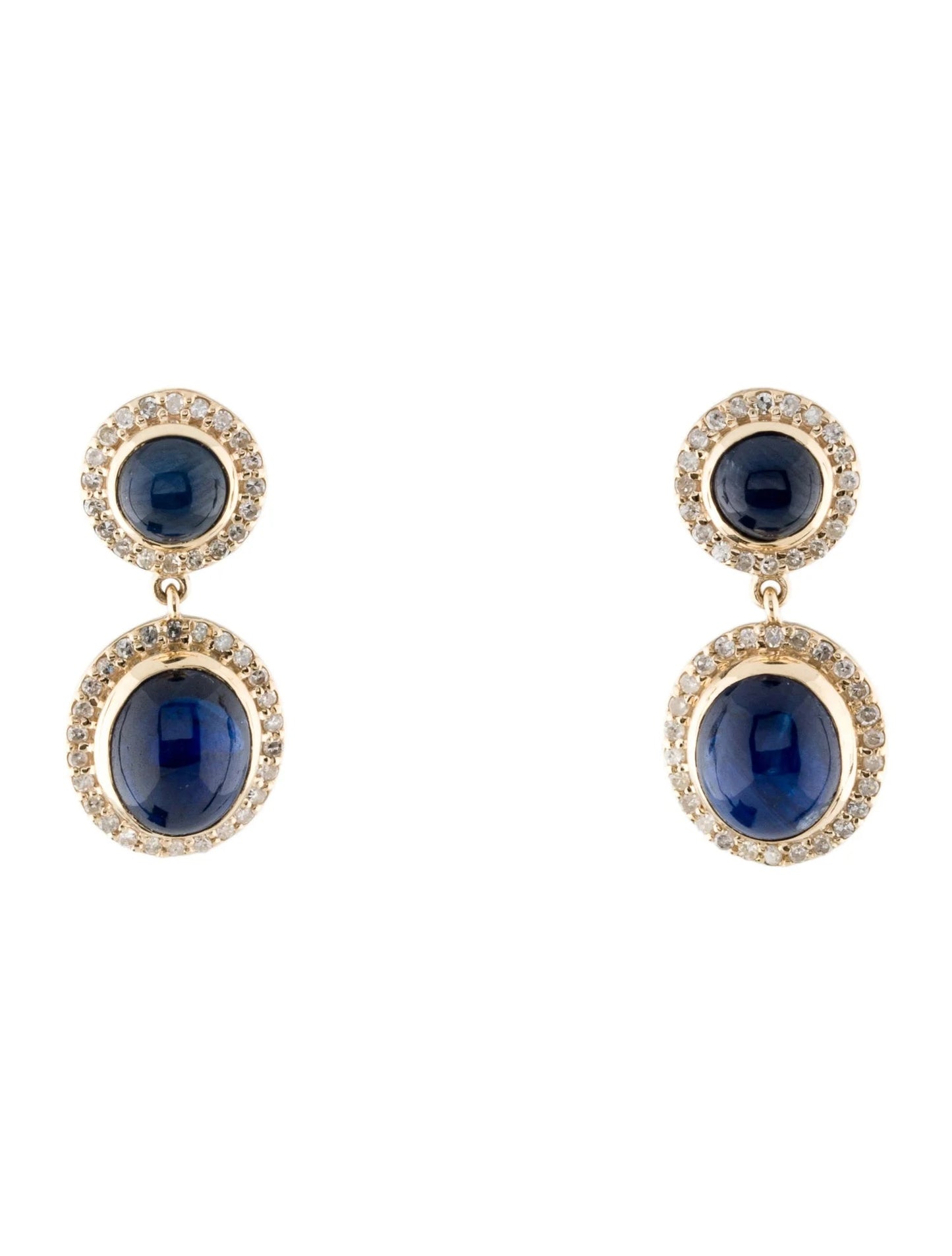 14K 12.21ctw Sapphire & Diamond Drop Earrings