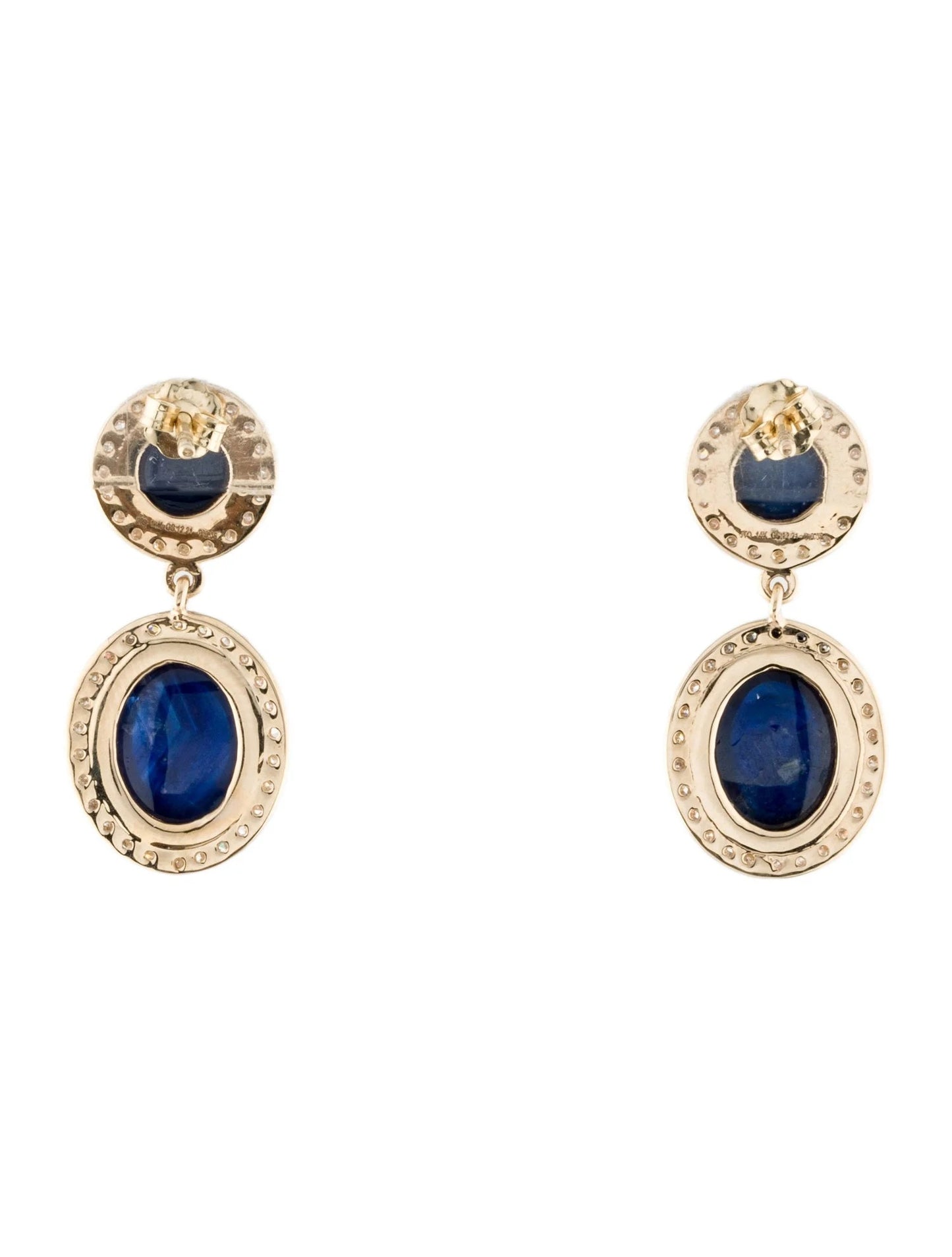 14K 12.21ctw Sapphire & Diamond Drop Earrings