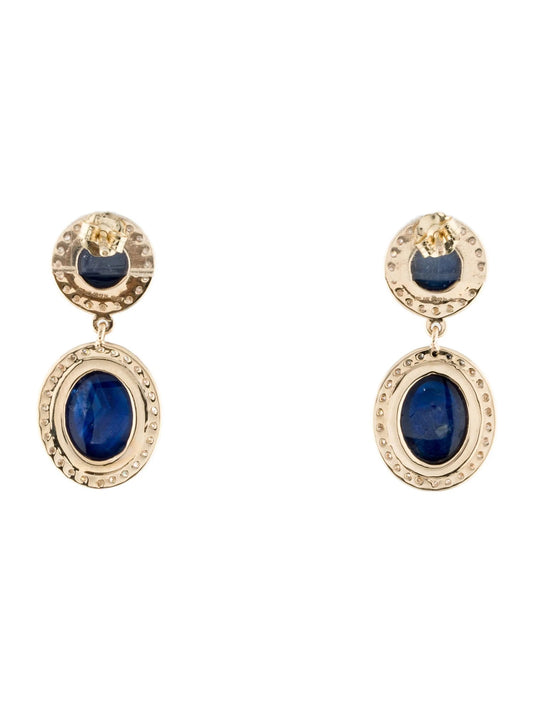 14K 12.21ctw Sapphire & Diamond Drop Earrings