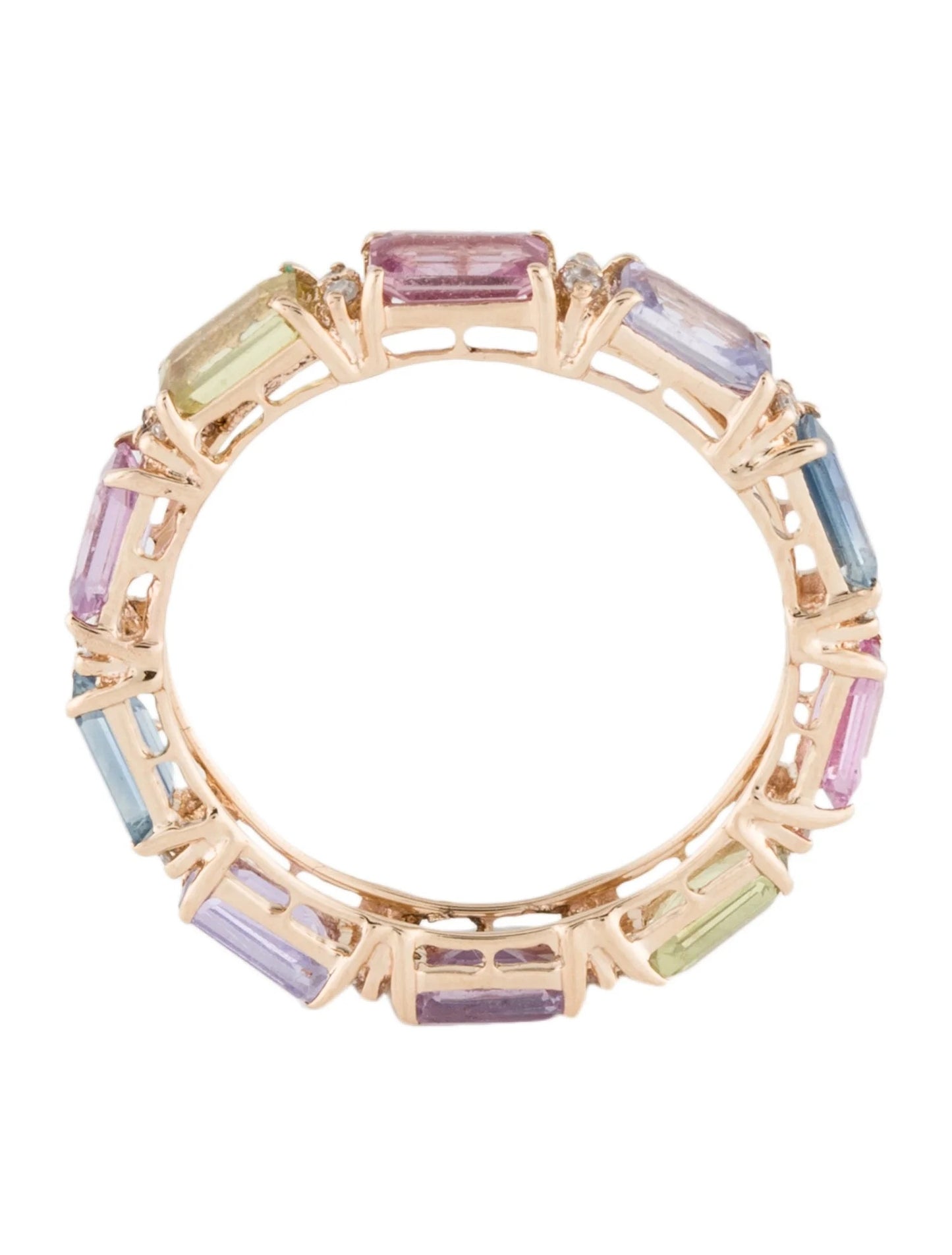 14K 2.70ctw Sapphire & Diamond Eternity Band
