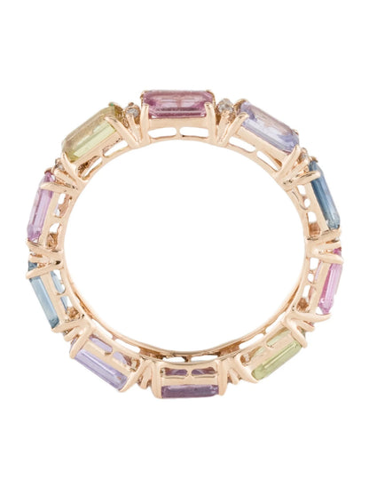 14K 2.70ctw Sapphire & Diamond Eternity Band