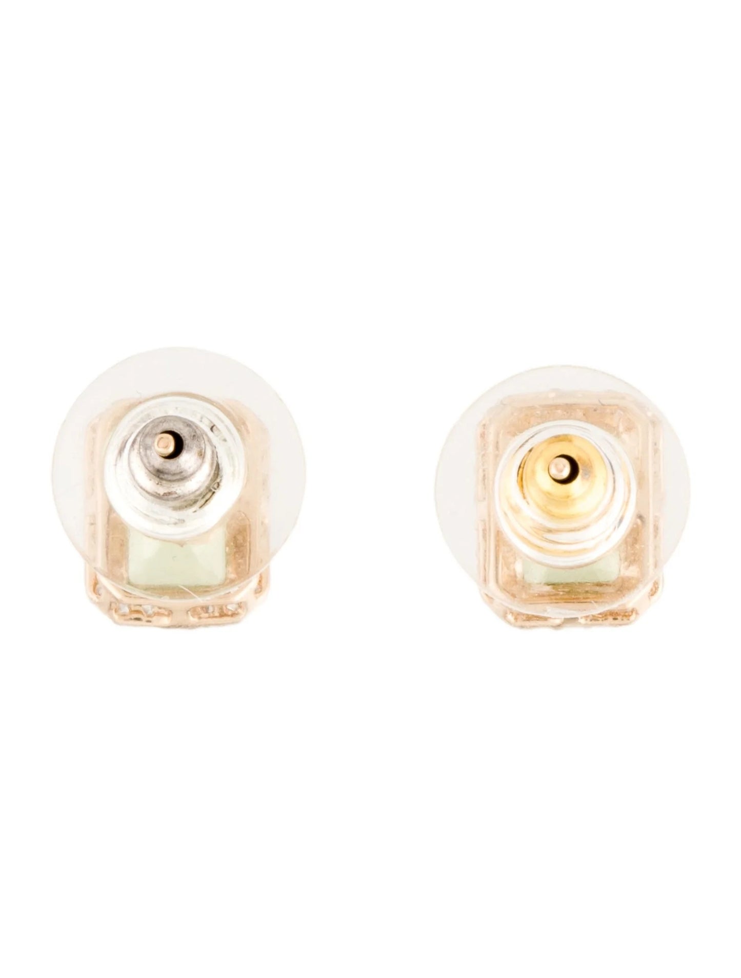 14K Peridot & Diamond Stud Earrings