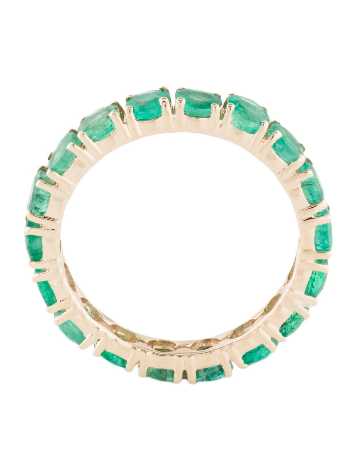 14K 2.16ctw Emerald Eternity Band