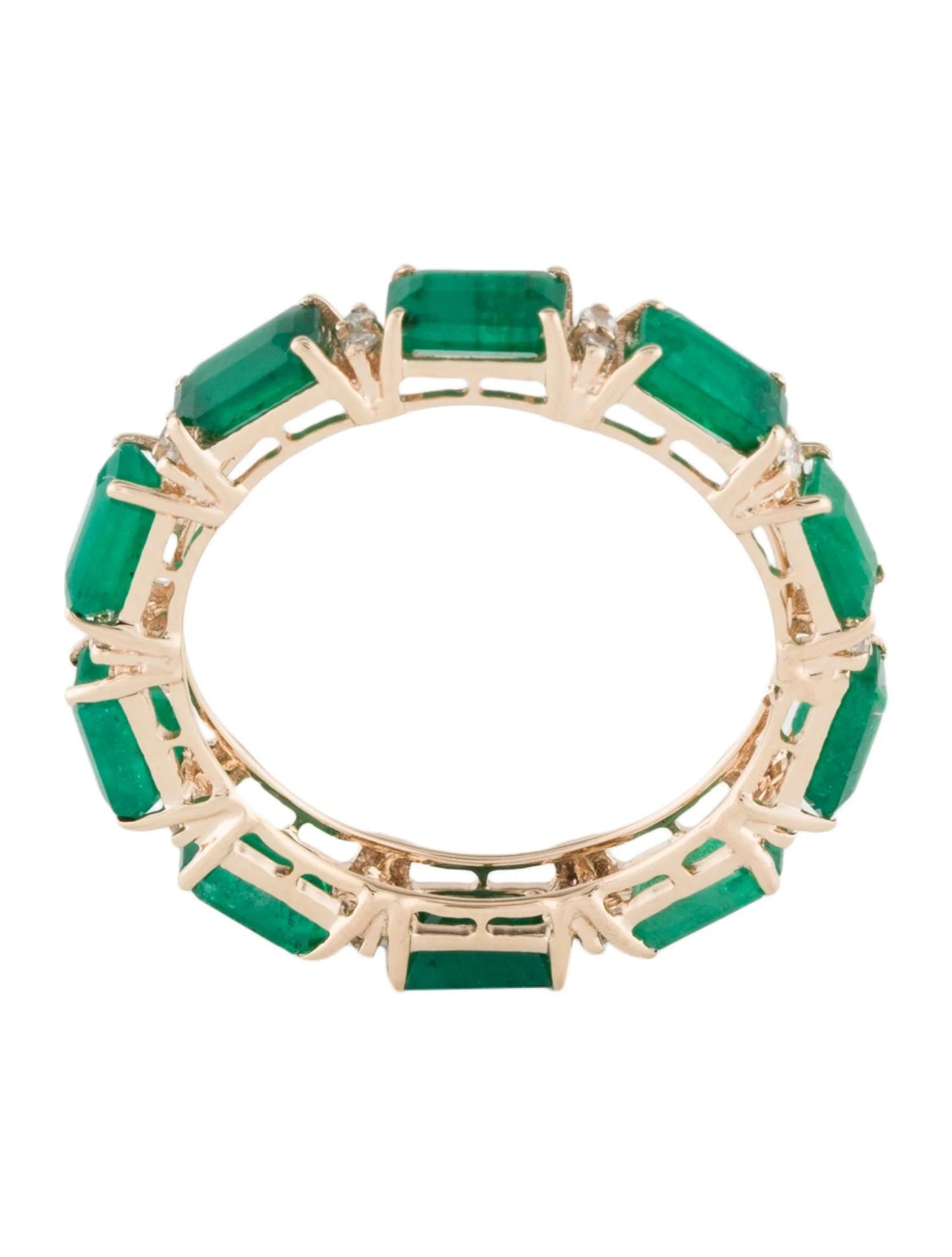14K 2.70ctw Emerald & Diamond Eternity Band