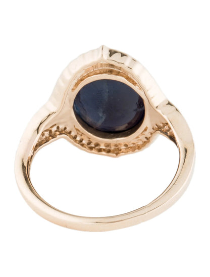 14K 6.51ct Sapphire & Diamond Cocktail Ring