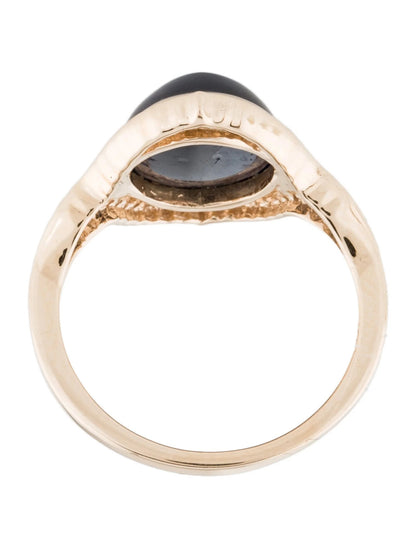 14K 6.51ct Sapphire & Diamond Cocktail Ring