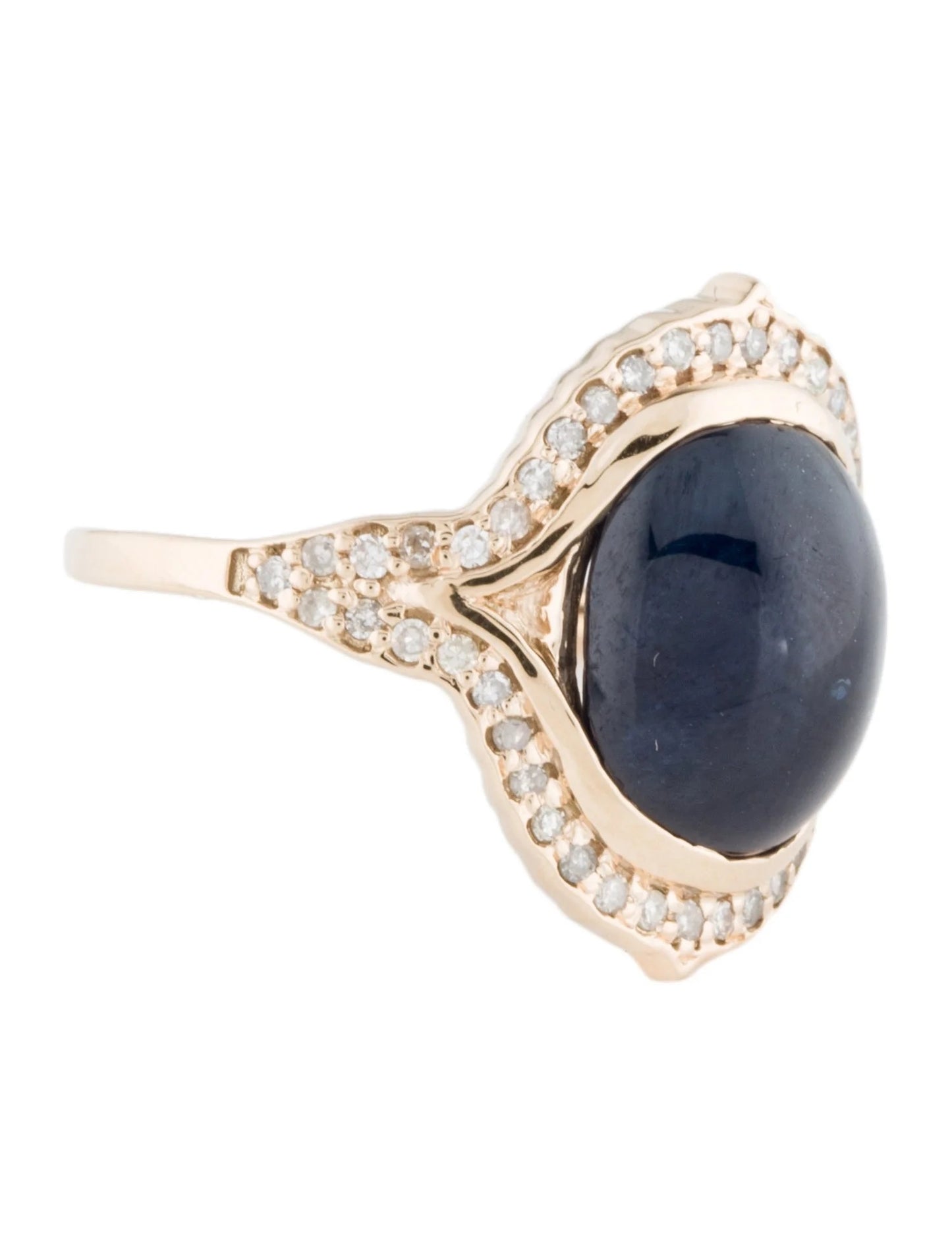 14K 6.51ct Sapphire & Diamond Cocktail Ring