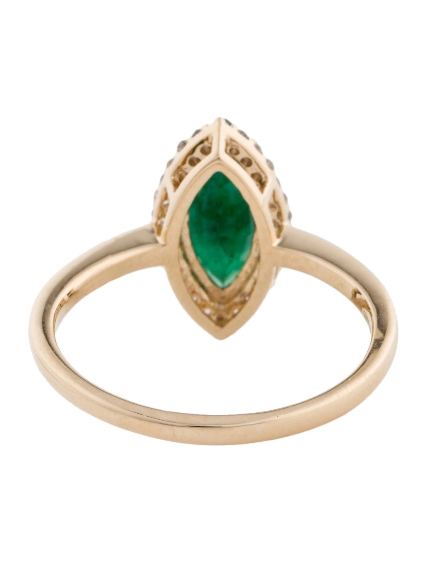 14K 1.02ct Emerald & Diamond Cocktail Ring