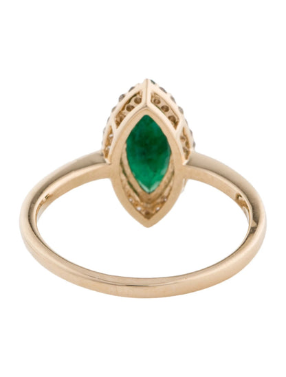 14K 1.02ct Emerald & Diamond Cocktail Ring