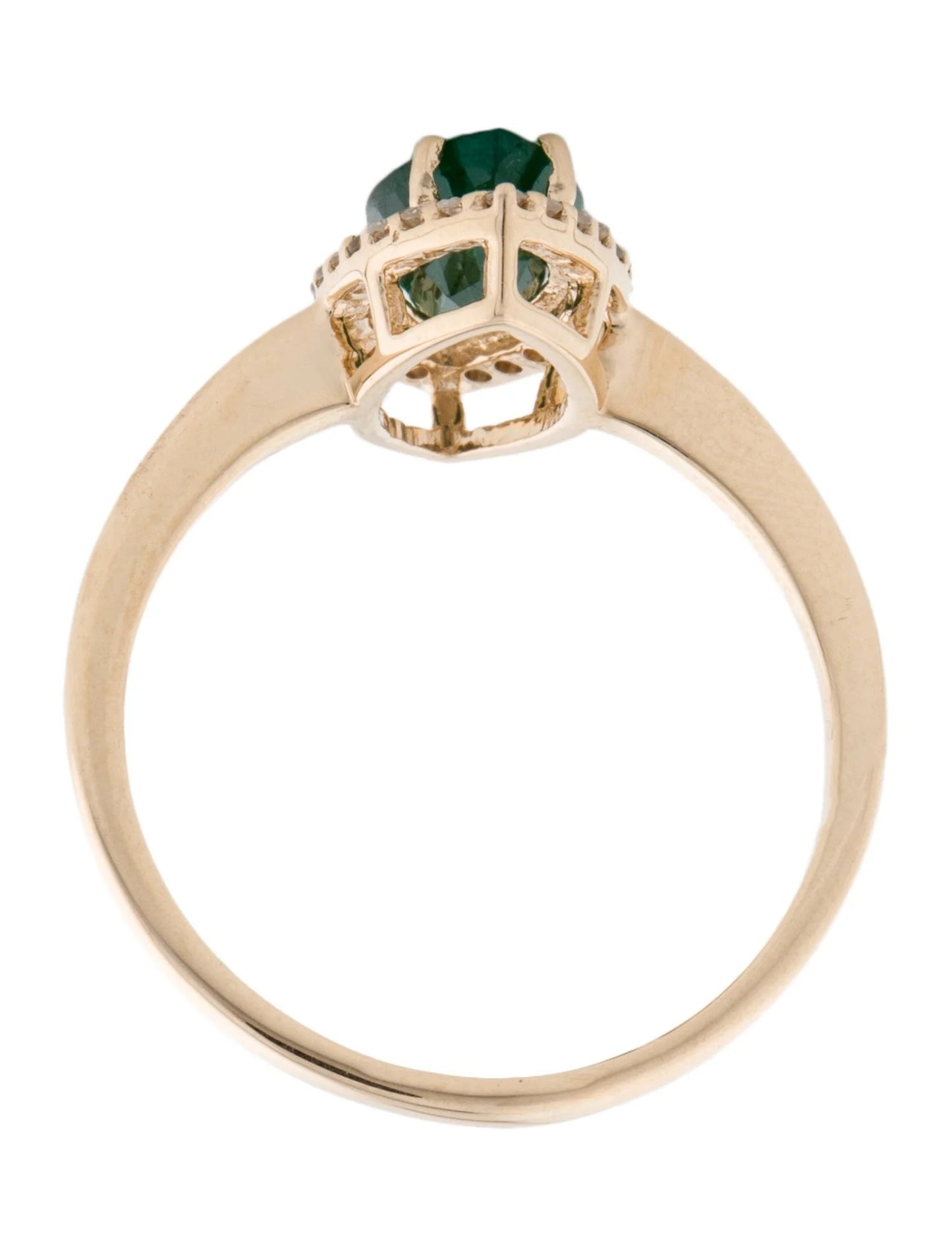 14K 1.02ct Emerald & Diamond Cocktail Ring