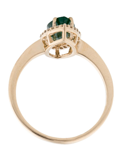 14K 1.02ct Emerald & Diamond Cocktail Ring