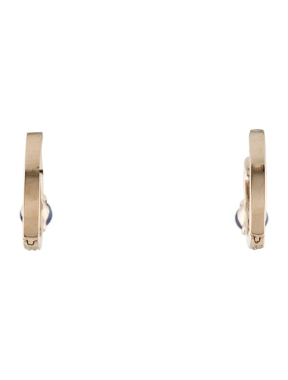 14K Sapphire & Diamond Huggies