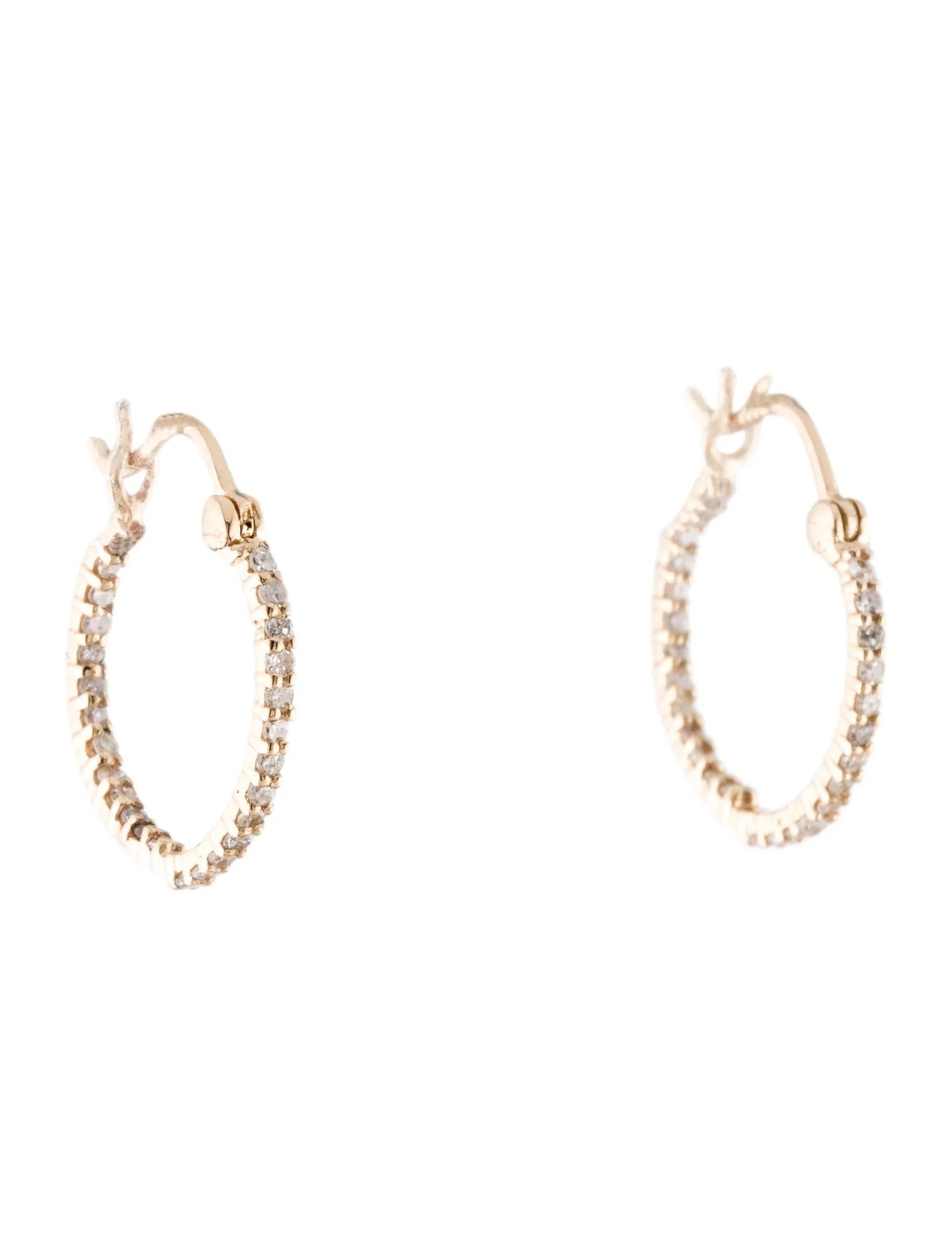 14K Diamond Inside-Out Hoop Earrings