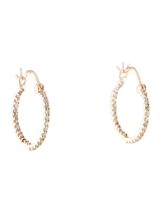 14K Diamond Inside-Out Hoop Earrings