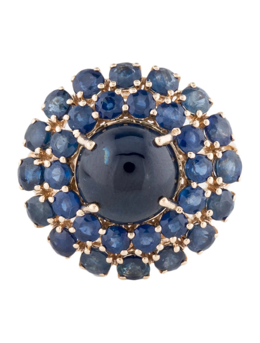 14K 9.37ctw Sapphire Cocktail Ring