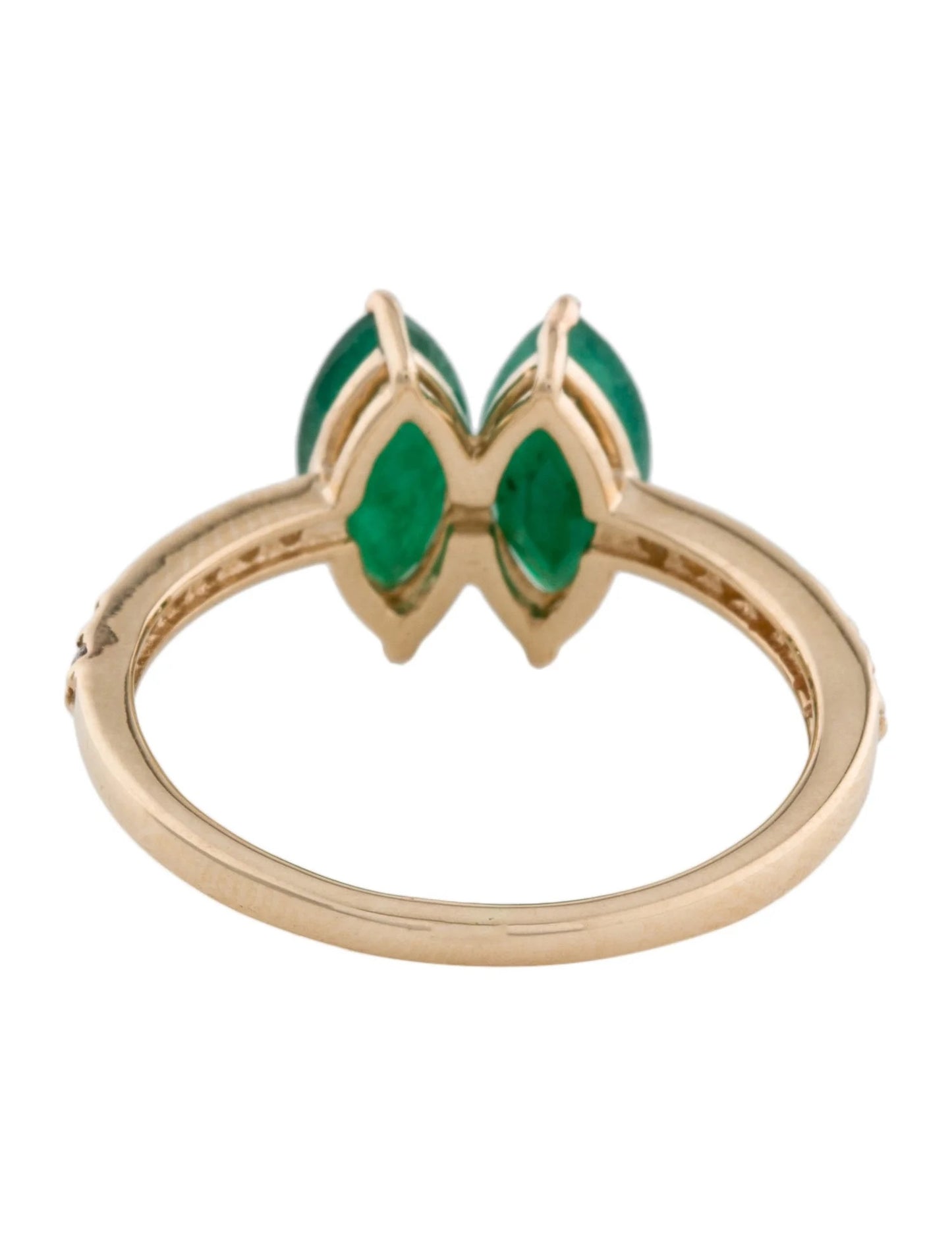 14K 1.52ctw Emerald & Diamond Cocktail Ring
