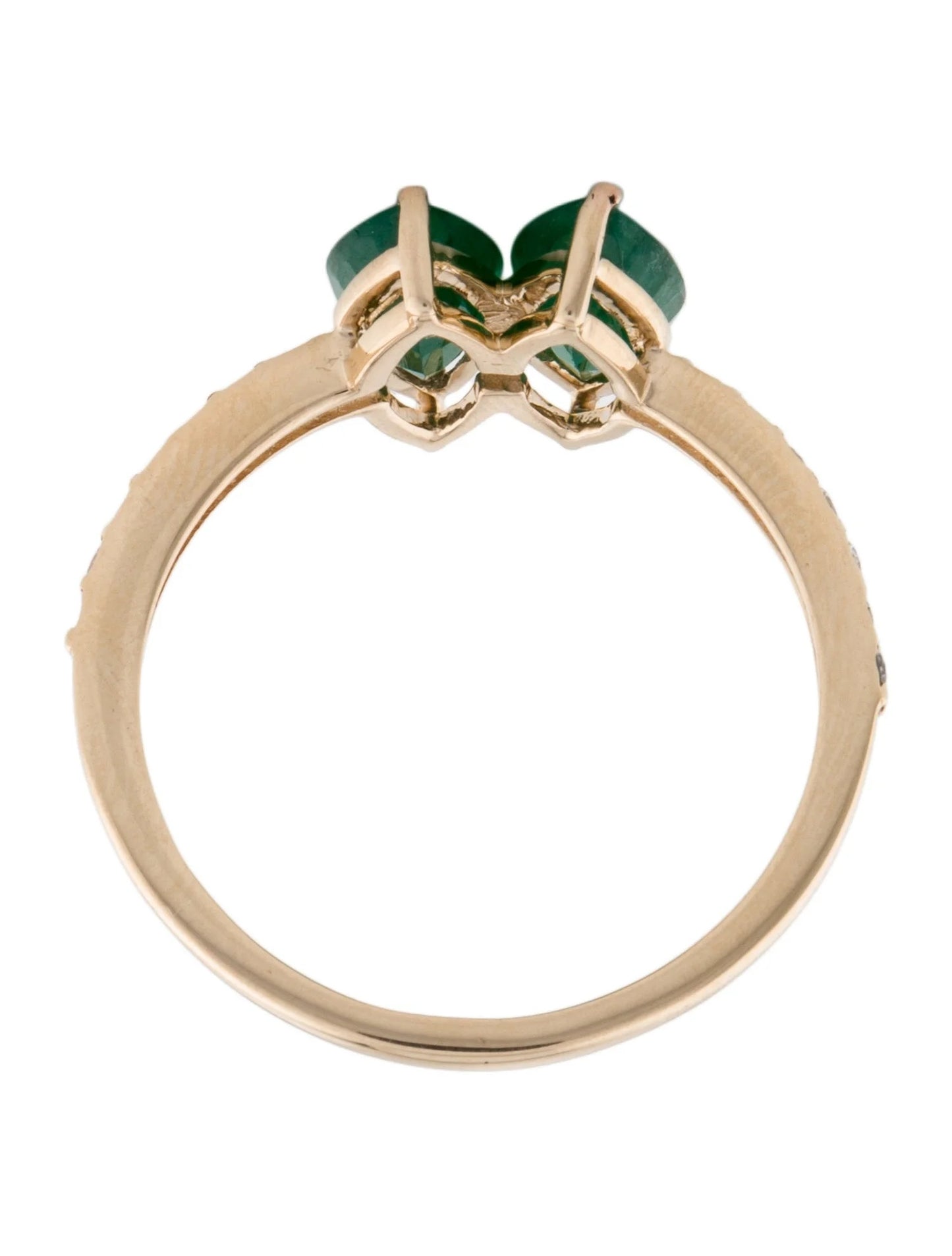 14K 1.52ctw Emerald & Diamond Cocktail Ring