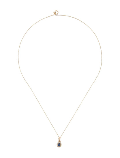 14K Sapphire & Diamond Pendant Necklace