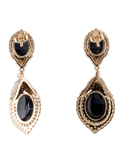 14K 14.26ctw Sapphire & Diamond Drop Earrings