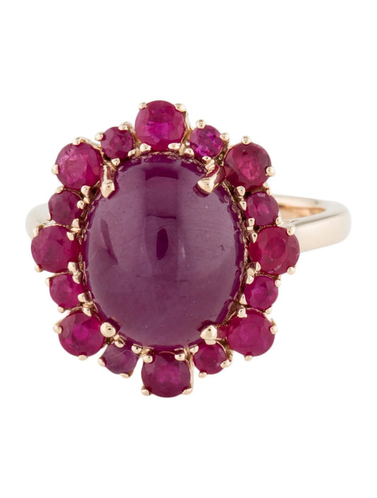 14K 8.90ctw Ruby Cocktail Ring