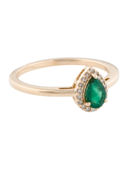 14K Emerald & Diamond Cocktail Ring