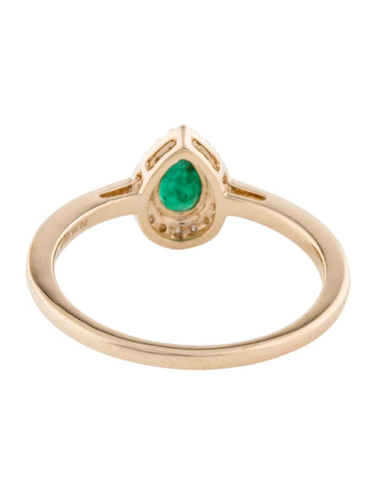 14K Emerald & Diamond Cocktail Ring