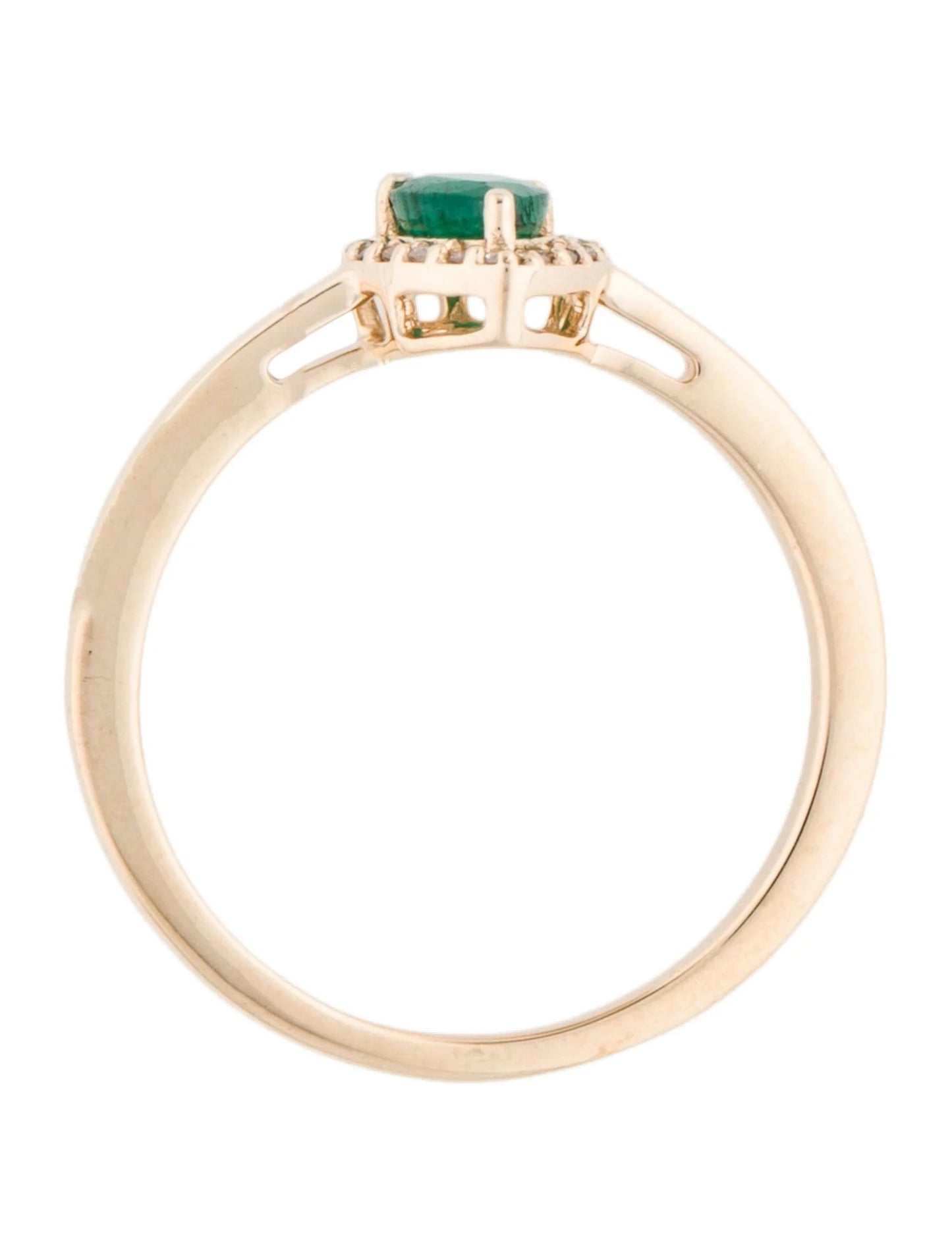 14K Emerald & Diamond Cocktail Ring