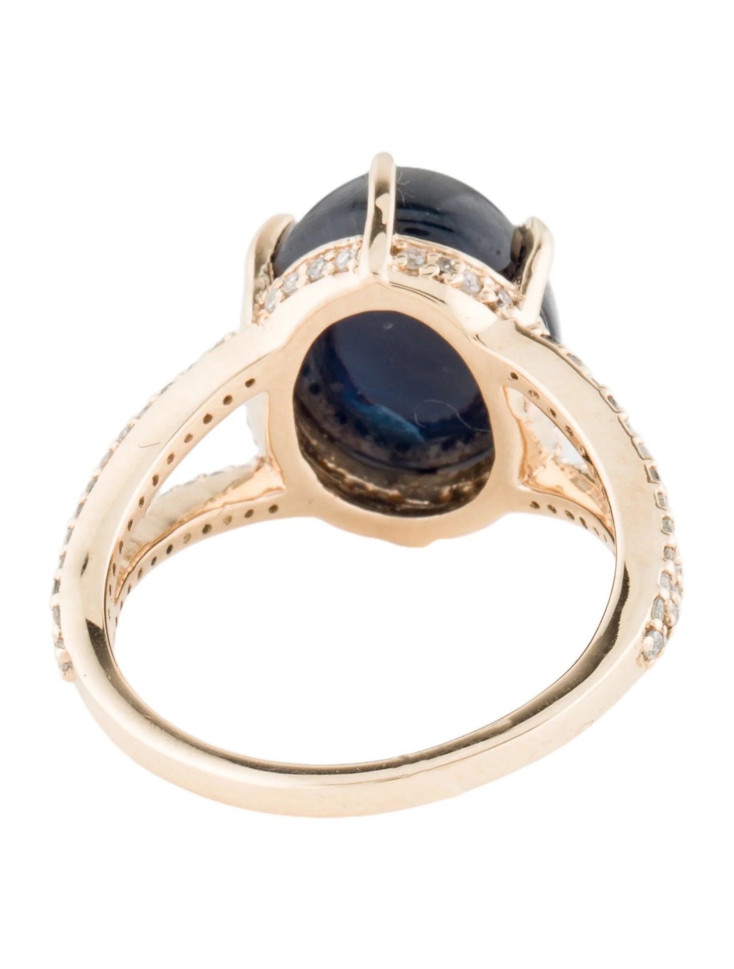 14K 10.23ct Sapphire & Diamond Cocktail Ring