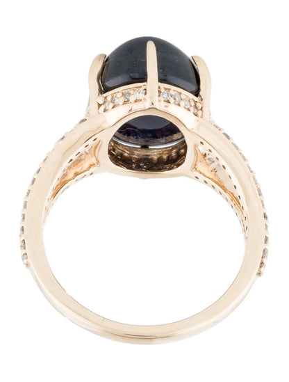 14K 10.23ct Sapphire & Diamond Cocktail Ring