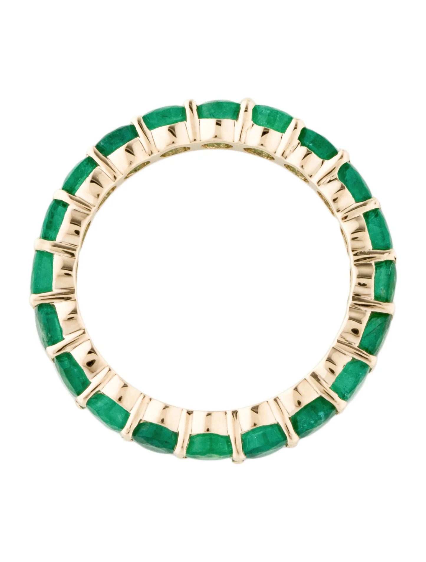14K 2.02ctw Emerald Eternity Band Ring