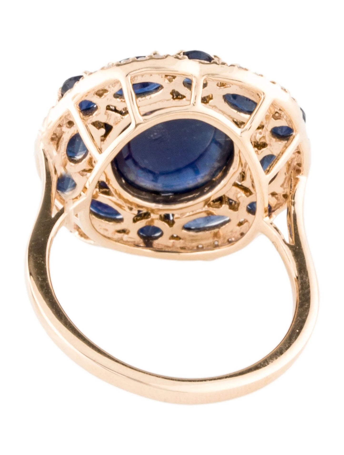 14K 10.39ctw Sapphire & Diamond Cocktail Ring