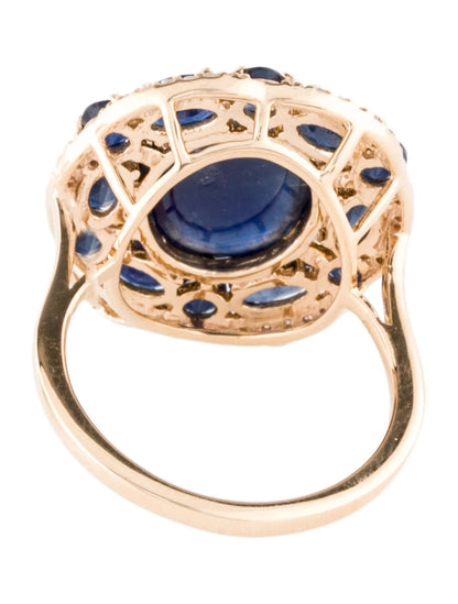 14K 10.39ctw Sapphire & Diamond Cocktail Ring