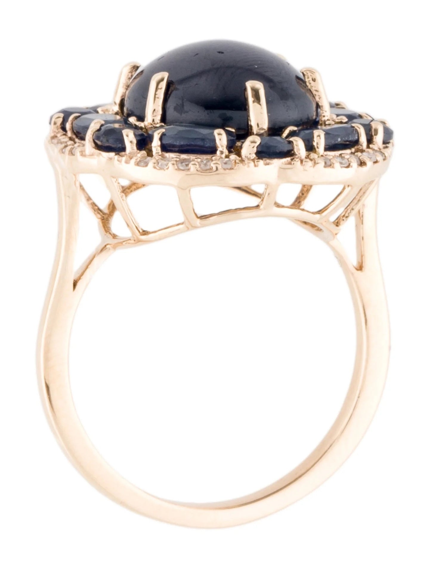14K 10.39ctw Sapphire & Diamond Cocktail Ring