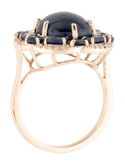 14K 10.39ctw Sapphire & Diamond Cocktail Ring