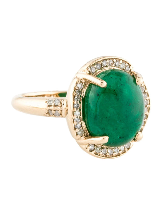 14K 5.20ct Emerald & Diamond Cocktail Ring