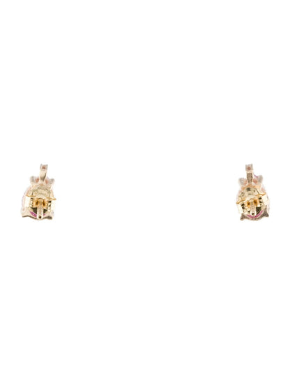 14K 1.61ctw Ruby & Diamond Stud Earrings