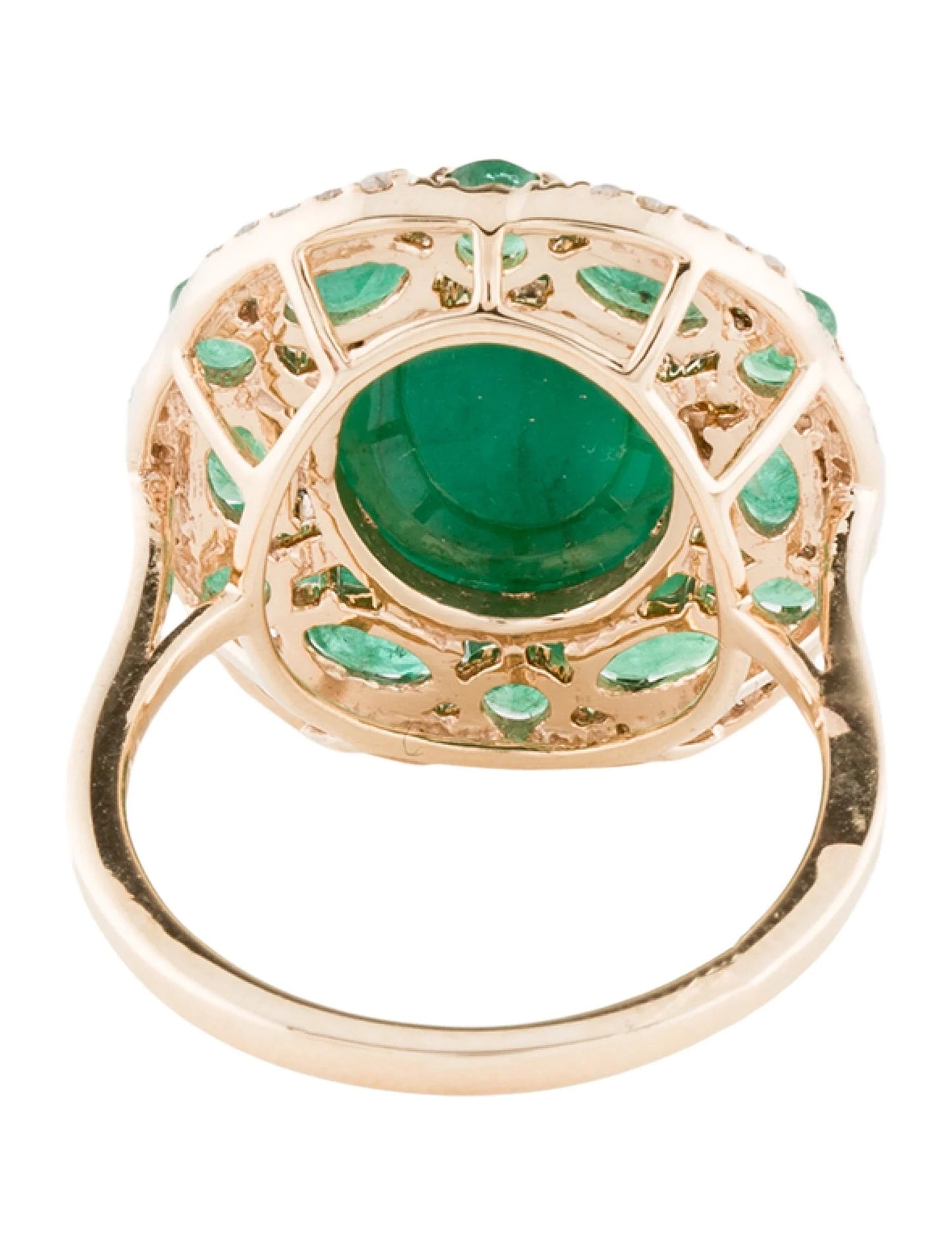 14K 8.31ctw Emerald & Diamond Cocktail Ring