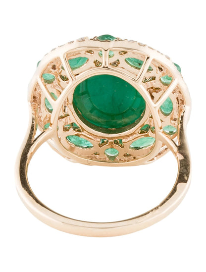 14K 8.31ctw Emerald & Diamond Cocktail Ring