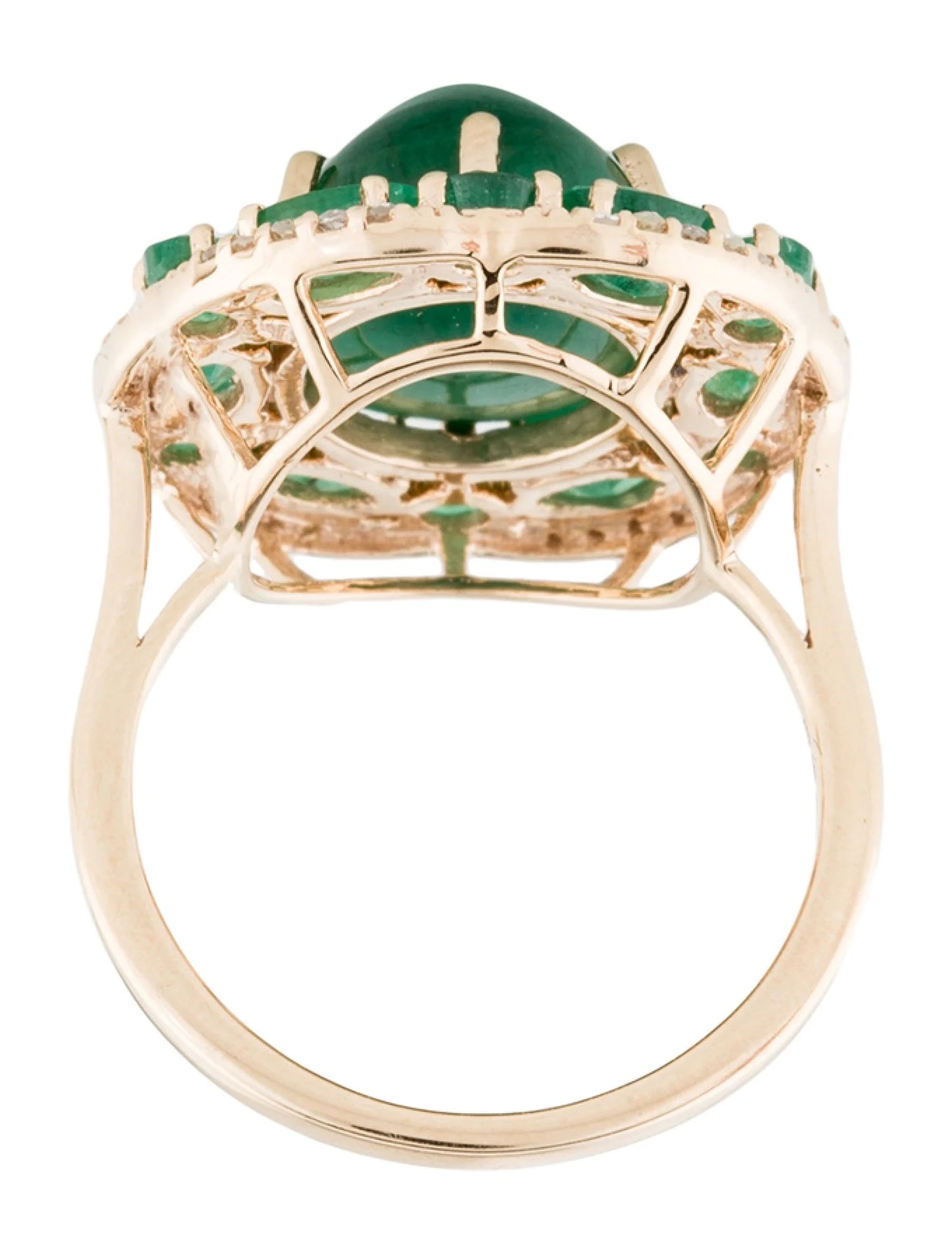 14K 8.31ctw Emerald & Diamond Cocktail Ring