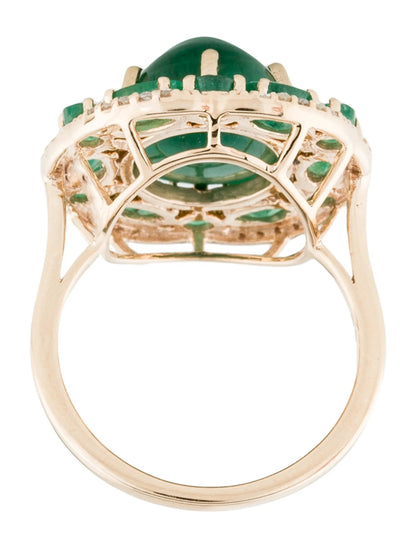 14K 8.31ctw Emerald & Diamond Cocktail Ring