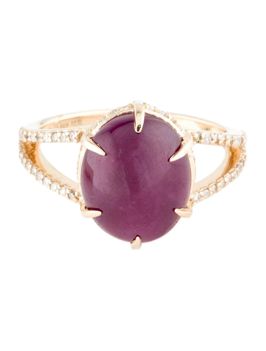14K 8.04ct Ruby & Diamond Cocktail Ring